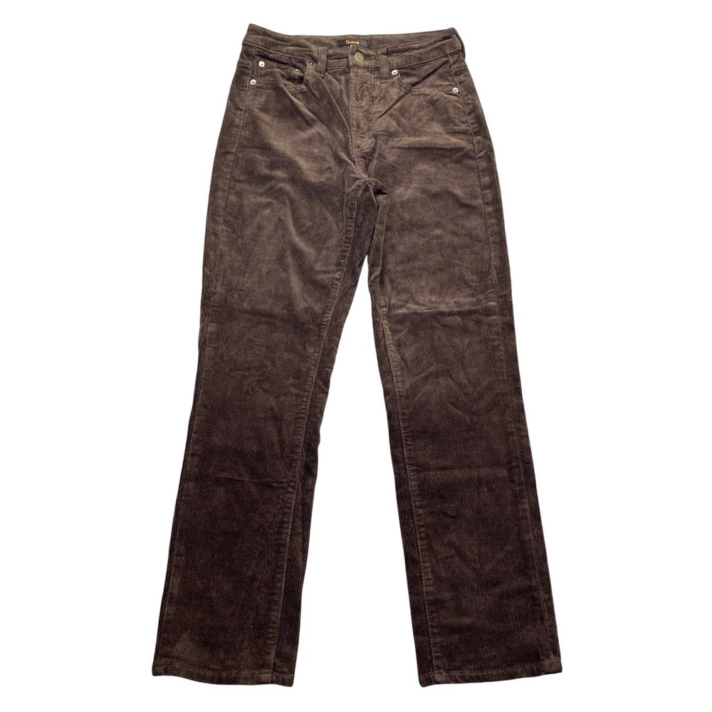 Quince Organic Stretch Corduroy Straight Leg Pants Espresso Brown Size 2 Boho
